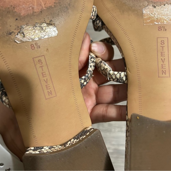 Steven Hade Strappy Slide Sandal Leather Snake Skin Print - Picture 5 of 8